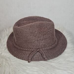 Vintage 1970s Dario of Italy Brown Woven Cloche Hat Boho Retro Fedora